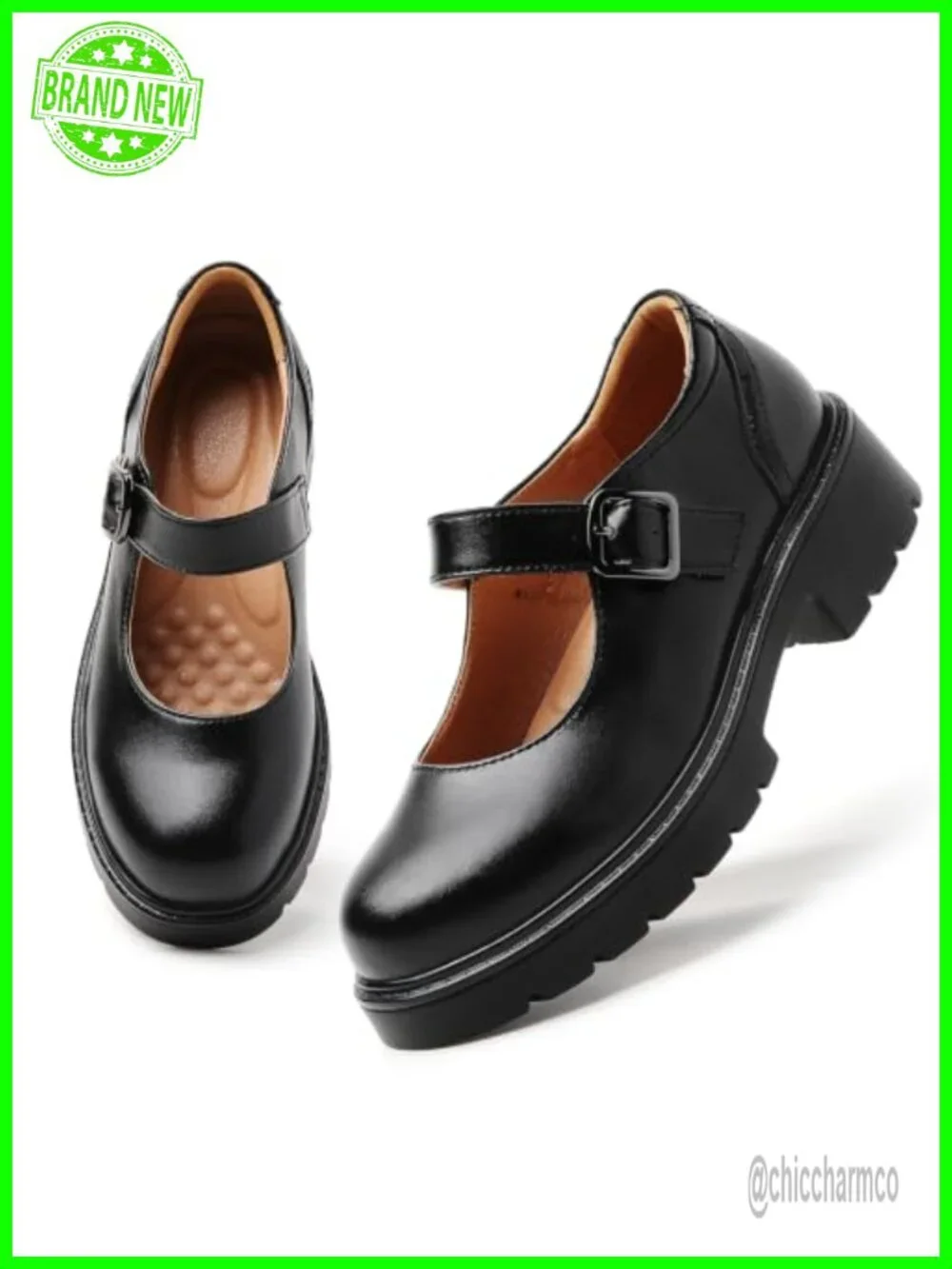 Women's Mary Jane Platform Heels Chunky Oxford Shoes